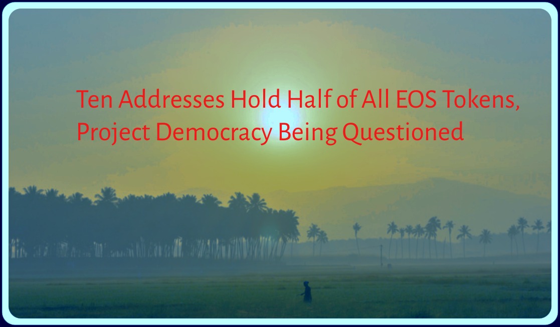 CRYPTONEWSBYTES.COM Ten-Addresses-Hold-Half-of-All-EOS-Tokens-Project-Democracy-Being-Questioned Ten Addresses Hold Half of All EOS Tokens, Project Democracy Being Questioned  