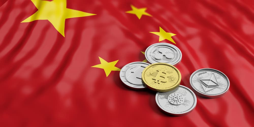CRYPTONEWSBYTES.COM Cryptocurrency-in-China-concept.-Golden-bitcoin-and-variety-of-silver-virtual-coins-on-China-flag-background.-3d-illustration Chinese blockchain motivates startups, hopes to attract more talented investors  