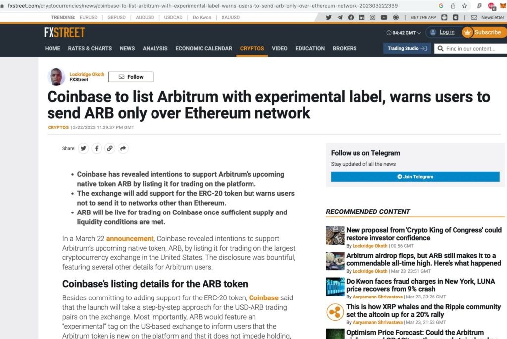 CRYPTONEWSBYTES.COM Page-with-fake-Twitter-page-1024x686 Alert/Beware - Arbitrum - Fxstreet.com has a Fake Arbitrum Addresses listed on the blog - Please read (Phishing Alert)  