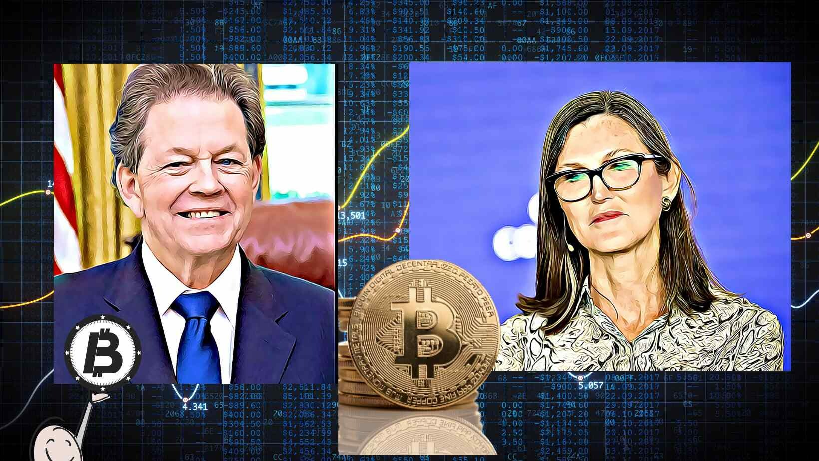 CRYPTONEWSBYTES.COM Cathie-Wood-Art-Laffer Cathie Wood and Art Laffer Discuss Bitcoin's Potential as a Stable Store of Value  