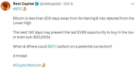 CRYPTONEWSBYTES.COM x-1 This Crypto Analyst Is Predicting Bitcoin Value To Drop By More Than 20% Following The Cycle Of 2015 & 2019 Market  