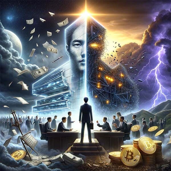 CRYPTONEWSBYTES.COM DALL·E-Visualize-a-symbolic-representation-of-the-rise-and-fall-of-Terraform-Labs-in-the-cryptocurrency-world.-The-image-should-feature-a-large Terra’s Do Kwon Comments on US Extradition Proceedings  