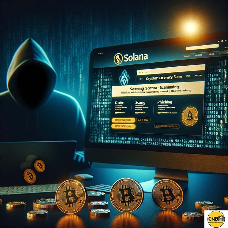 CRYPTONEWSBYTES.COM DALL·E-2024-01-15-20.47.07-A-conceptual-image-depicting-scamming-in-Solana-cryptocurrency.-The-image-shows-a-computer-screen-with-a-fake-Solana-website-open-displaying-deceitfu $4 Million in Phishing Scams and Wallet Drainers in the Solana Blockchain  