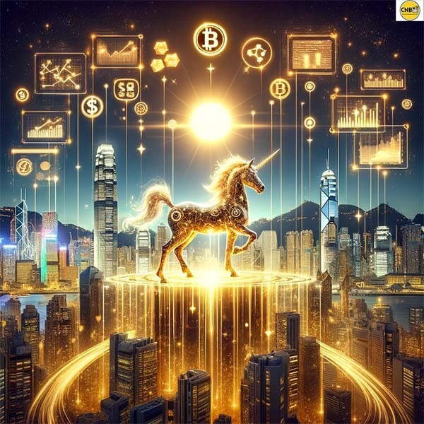 CRYPTONEWSBYTES.COM DALL·E-2024-01-17-21.54.40-Visualize-a-bustling-futuristic-cityscape-representing-Hong-Kongs-fintech-sector-as-the-backdrop.-In-the-foreground-a-majestic HashKey Group Secures $100 Million in Series A Funding, Elevating Hong Kong's Fintech to Unicorn Status  