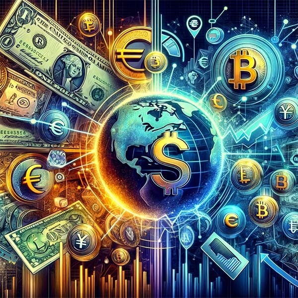 CRYPTONEWSBYTES.COM DALL·E-2024-01-25-23.47.47-A-dynamic-semi-abstract-montage-representing-the-transition-in-global-financial-dynamics.-Central-to-the-image-is-a-fading-US-dollar-bill-symbolizin De-dollarization: The Impact of Digital Assets and CBDCs on Global Currency Dynamics  