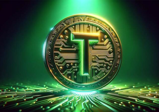 CRYPTONEWSBYTES.COM DALL·E-A-digital-artwork-of-a-stylized-futuristic-coin-with-intricate-circuit-patterns-engraved-on-its-surface-and-the-letter-T-prominently-featured-in-th-640x450 JPMorgan warns that the growing dominance of Tether's stablecoin could pose a threat to the cryptocurrency market  