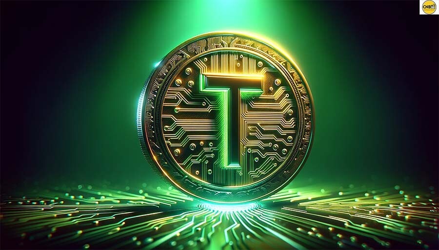 CRYPTONEWSBYTES.COM DALL·E-A-digital-artwork-of-a-stylized-futuristic-coin-with-intricate-circuit-patterns-engraved-on-its-surface-and-the-letter-T-prominently-featured-in-th Cantor Fitzgerald, CEO Affirms Tether's Financial Robustness and Role in Crypto Ecosystem  