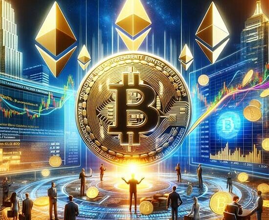 CRYPTONEWSBYTES.COM DALL·E-A-dynamic-and-futuristic-financial-landscape-centered-around-a-large-gleaming-golden-Bitcoin-symbol-representing-Bitcoins-stability-at-the-45000_-550x450 Bitcoin Stability and Ether Surge: The ETF Approval and SEC's Impact on Crypto Markets  