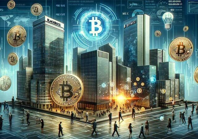 CRYPTONEWSBYTES.COM DALL·E-A-futuristic-financial-landscape-representing-the-new-era-in-cryptocurrency-investment-marked-by-Bitcoin-Exchange-Traded-Funds-ETFs-640x450 BlackRock and Ark Lower Bitcoin ETF Fees Once Again nearing the SEC Deadline  