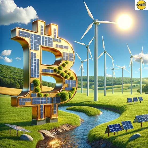CRYPTONEWSBYTES.COM DALL·E-A-serene-landscape-symbolizing-the-harmony-between-Bitcoin-and-clean-energies.-In-the-foreground-a-large-shiny-Bitcoin-symbol-made-of-gold-and-embed Ark Investment's $2.4B ESG Fund Outperforms in 2023  