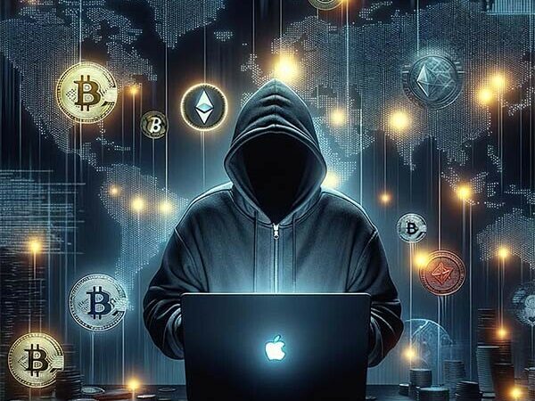 CRYPTONEWSBYTES.COM DALL·E-The-image-depicts-a-symbolic-representation-of-the-2023-cryptocurrency-heists-linked-to-North-Korean-hackers.-In-the-foreground-600x450 North Korean Cyber Attacks on Cryptocurrency Platforms Drop by 40% in 2023  