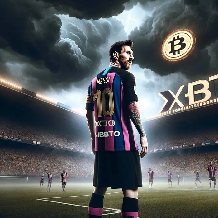 CRYPTONEWSBYTES.COM DALL·E-2024-02-03-20.25.07-A-compelling-scene-that-highlights-a-crucial-moment-in-sports-business-featuring-Lionel-Messi-in-his-distinctive-Inter-Miami-CF-kit-which-prominent Lionel Messi's Inter Miami Ends Partnership with XBTO Amidst Widespread Retreat from Crypto Agreements in Sports  