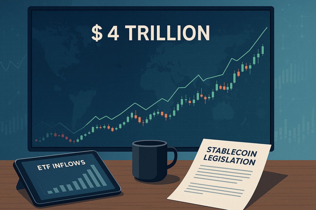 CRYPTONEWSBYTES.COM Crypto-Market-Tops-4-Trillion-as-US-Stablecoin-Bill-Advances-1024x682 Crypto Market Tops $4 Trillion as US Stablecoin Bill Advances  