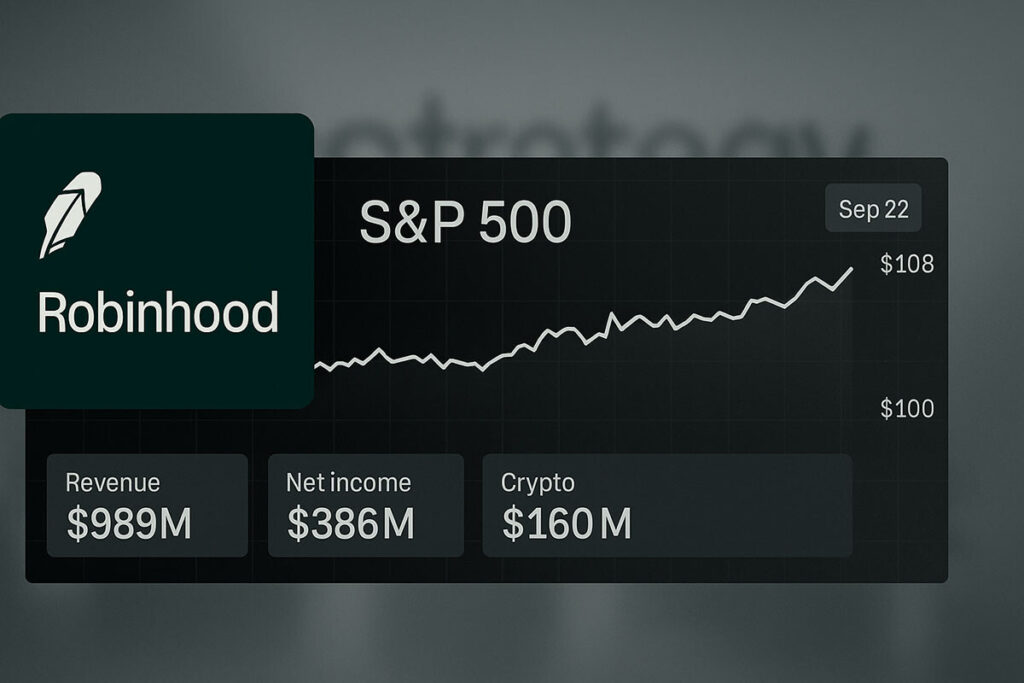 CRYPTONEWSBYTES.COM Robinhood-up-150-after-SP-500-entry-and-Strategy-out-1024x683 Robinhood up 150% after S&P 500 entry and Strategy out?  