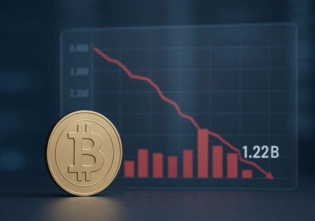 CRYPTONEWSBYTES.COM Bitcoin-spot-ETFs-outflows-reach-1.22B-third-highest-week-640x450 Bitcoin spot ETFs outflows reach $1.22B third highest week  