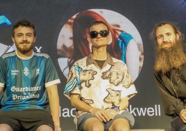 CRYPTONEWSBYTES.COM Vitalik-Buterin-speaking-about-Kohaku-at-Ethereum-Cypherpunk-Congress-2025-640x450 Vitalik Buterin Explains Kohaku Privacy Framework at Ethereum Cypherpunk Congress 2025  