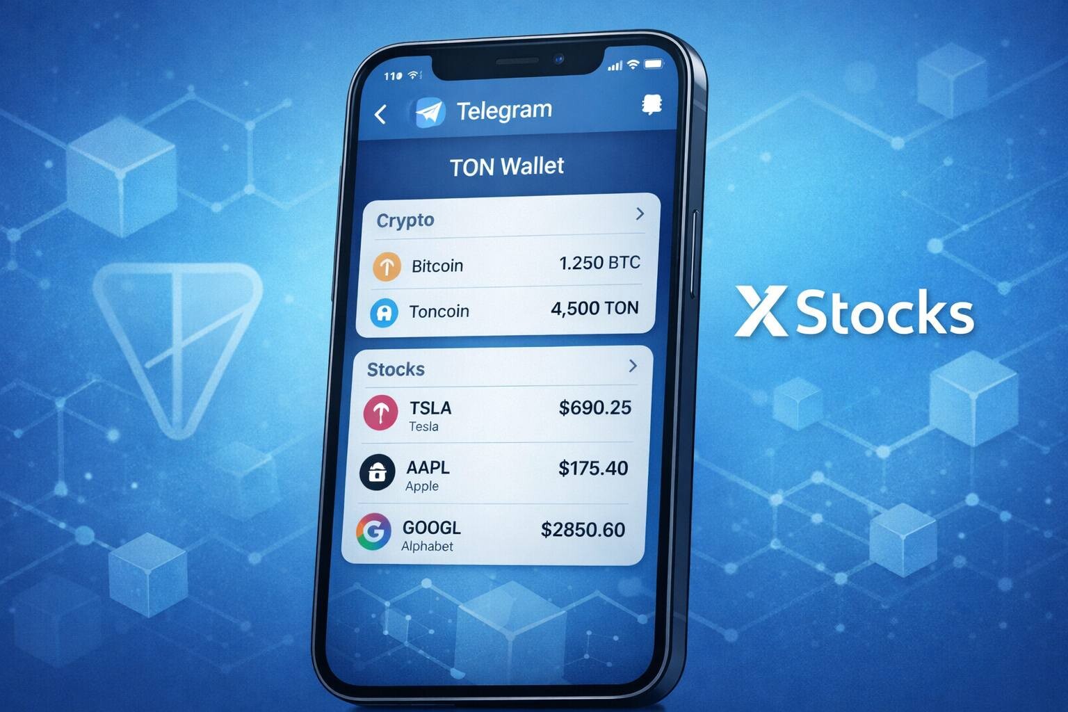CRYPTONEWSBYTES.COM xStocks-brings-tokenized-US-stocks-into-TON-Wallet-Telegram xStocks brings tokenized US stocks into TON Wallet Telegram  
