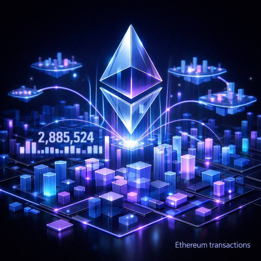 CRYPTONEWSBYTES.COM Ethereum-transactions Ethereum transactions reach record levels on the network  