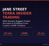 Jane Street Terra insider trading allegations infographic showing $85M UST withdrawal, $40B collapse, and lawsuit timeline