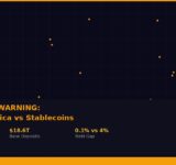 Bank of America stablecoin warning featured image showing 6 trillion dollar deposit risk and 18.6 trillion total bank deposits and yield gap between 0.1 percent bank savings and 4 percent stablecoin yield from CEO Brian Moynihan earnings call January 2026