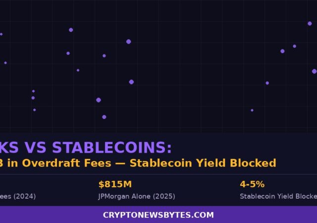Banks collected $12.1 billion overdraft fees 2024 blocking stablecoin yield CLARITY Act
