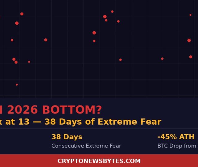 Bitcoin 2026 bottom analysis Fear and Greed Index at 13 extreme fear 38 consecutive days BTC price $69K