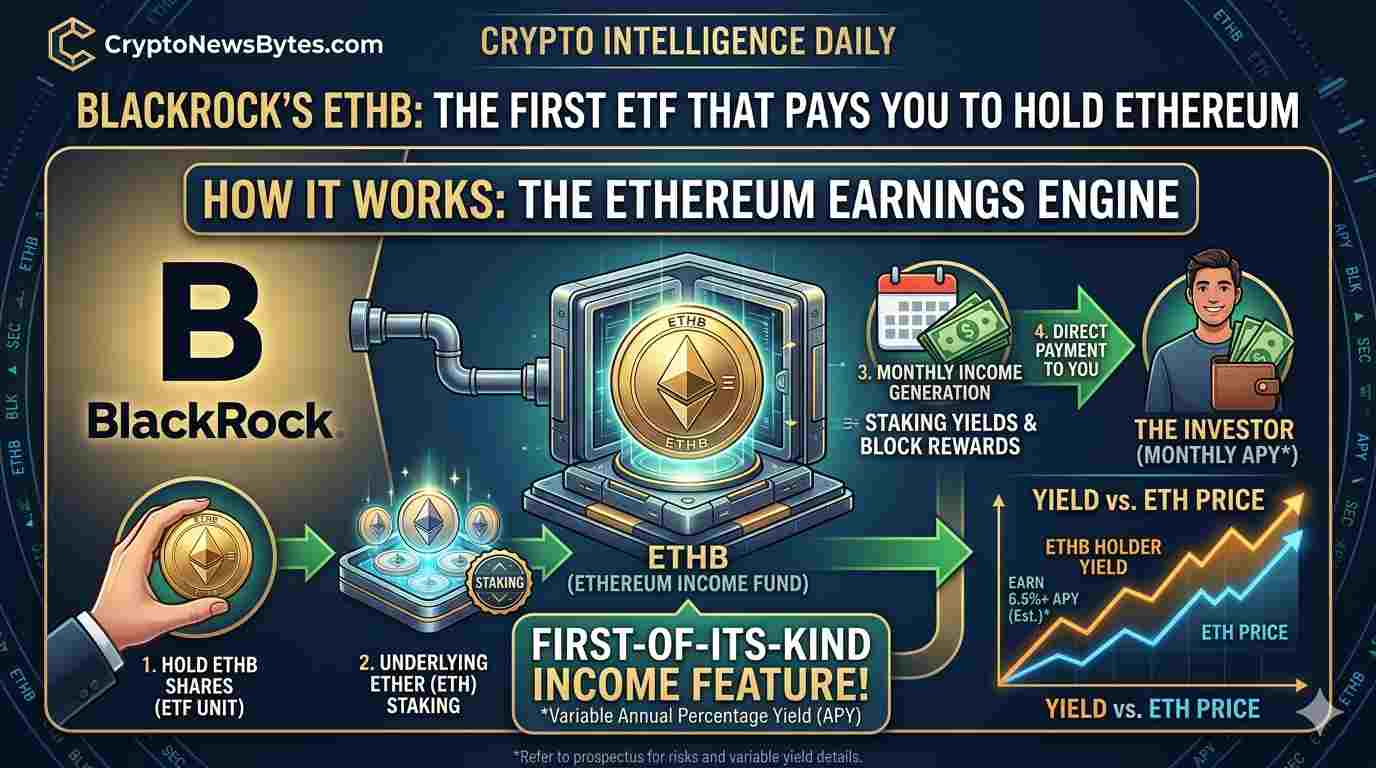 Blackrock Ethb Staked Ethereum Etf Nasdaq Launch 2026 Staking Yield Ishares  Cryptonewsbytes