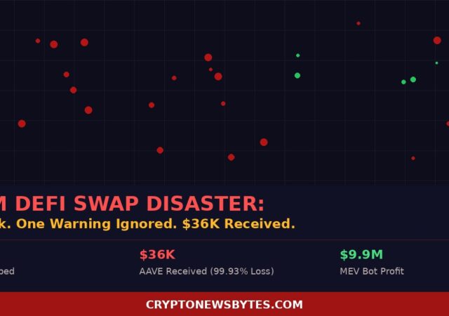 DeFi swap loss: $50 million USDT swapped for $36,297 on Aave, MEV bot profits $9.9M, March 2026