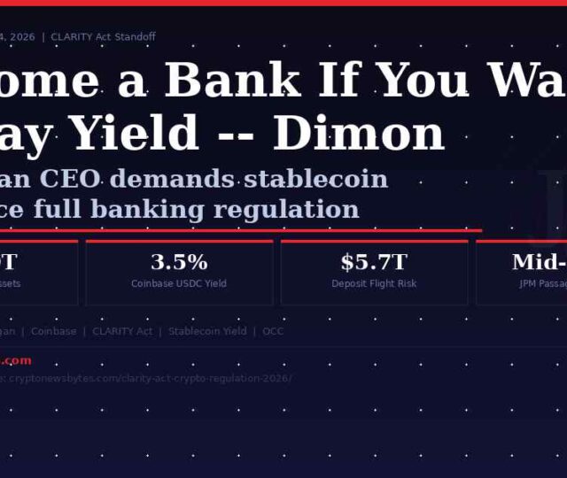 Jamie Dimon JPMorgan stablecoin yield level playing field CLARITY Act banks vs crypto regulation 2026