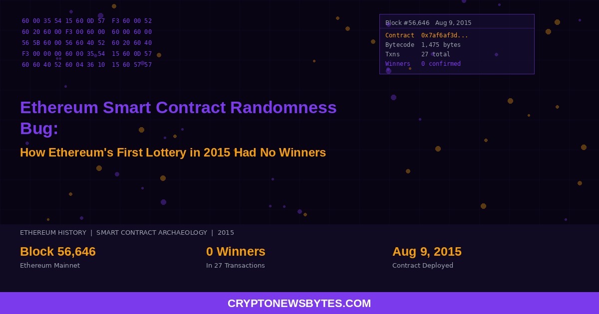 Ethereum Smart Contract Randomness Bug  Cryptonewsbytescom