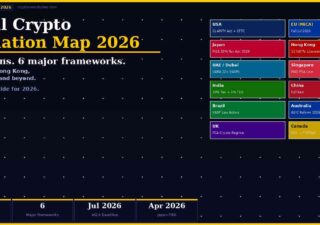 Global crypto regulation map 2026 showing US EU Japan Hong Kong UAE Singapore frameworks compared