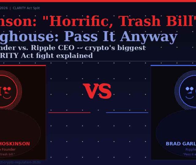 Charles Hoskinson Cardano vs Brad Garlinghouse Ripple CLARITY Act debate horrific trash bill 2026