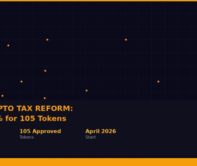 Japan crypto tax reform 2026 featured image showing tax cut from 55 percent to flat 20 percent for 105 approved tokens starting April 2026 under FSA reclassification