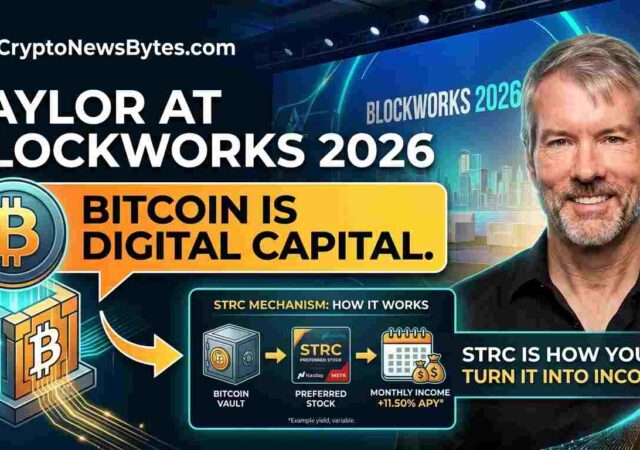 Michael Saylor Blockworks Digital Asset Summit 2026 digital capital STRC Bitcoin keynote