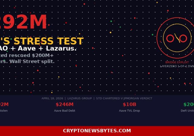 KelpDAO Aave $292 million LayerZero bridge exploit Lazarus Group North Korea DeFi United rescue April 2026