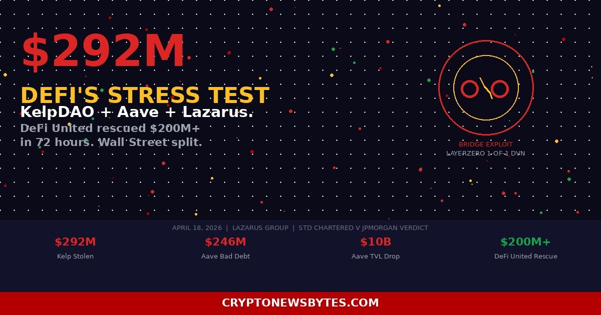 Kelpdao Aave $292 Million Layerzero Bridge Exploit Lazarus Group North Korea Defi United Rescue April 2026  Cryptonewsbytes