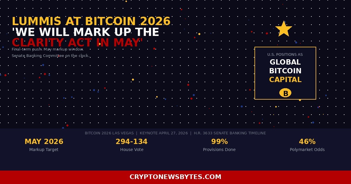 Senator Cynthia Lummis Bitcoin 2026 Las Vegas Keynote Announcing Clarity Act Senate Banking Committee Markup in May 2026  Cryptonewsbytes
