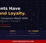 NEAR Day at Consensus Miami 2026 panel discussion on AI agents and financial markets featuring speakers from Starknet Foundation, Bridge, Proximity, and MoonPay