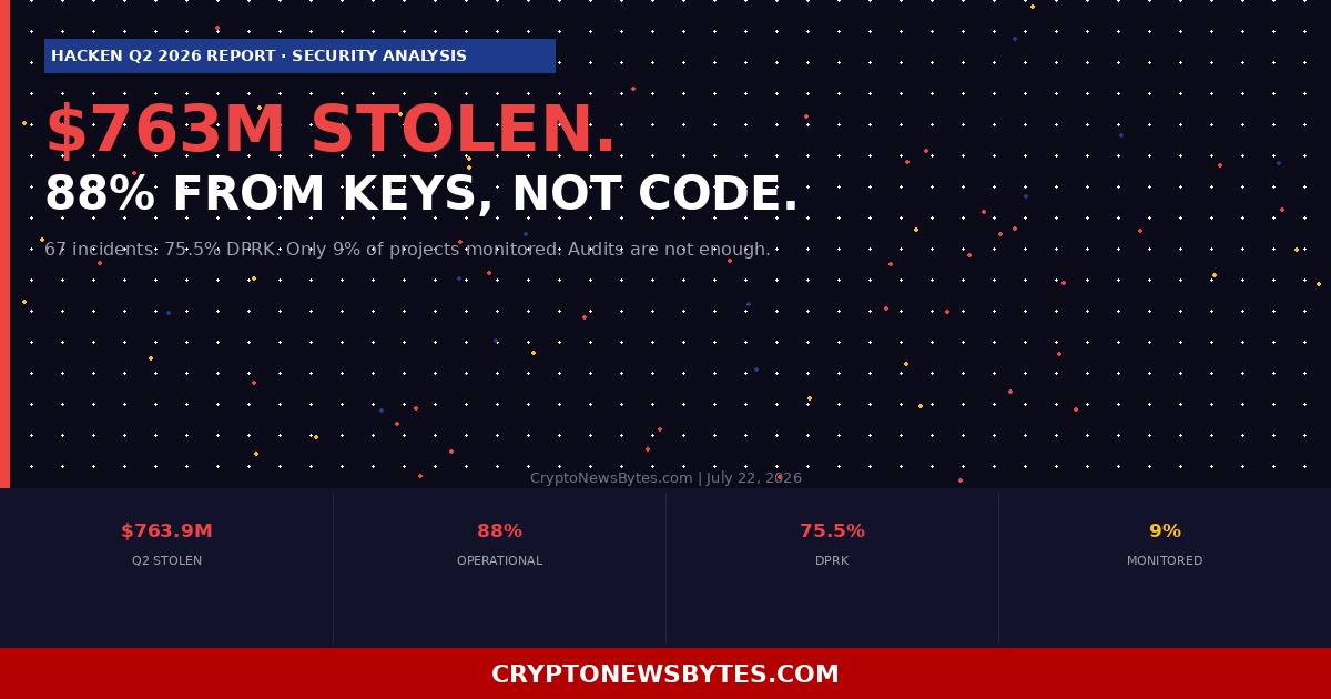 3m Stolen in Q2 2026 88 Came from Keys Not Code the Hacken Report Explains Why