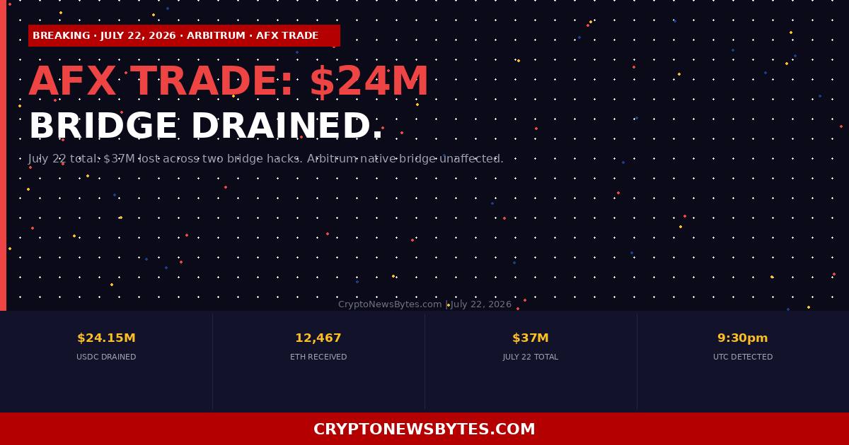 Afx Trade Loses M on Arbitrum July 22 is Now the Worst Single Day for Defi Bridge Hacks in 2026