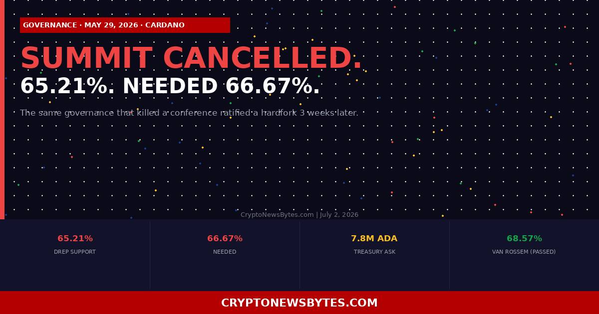 Cardano Summit 2026 Cancelled: Governance Kills It, Then Works