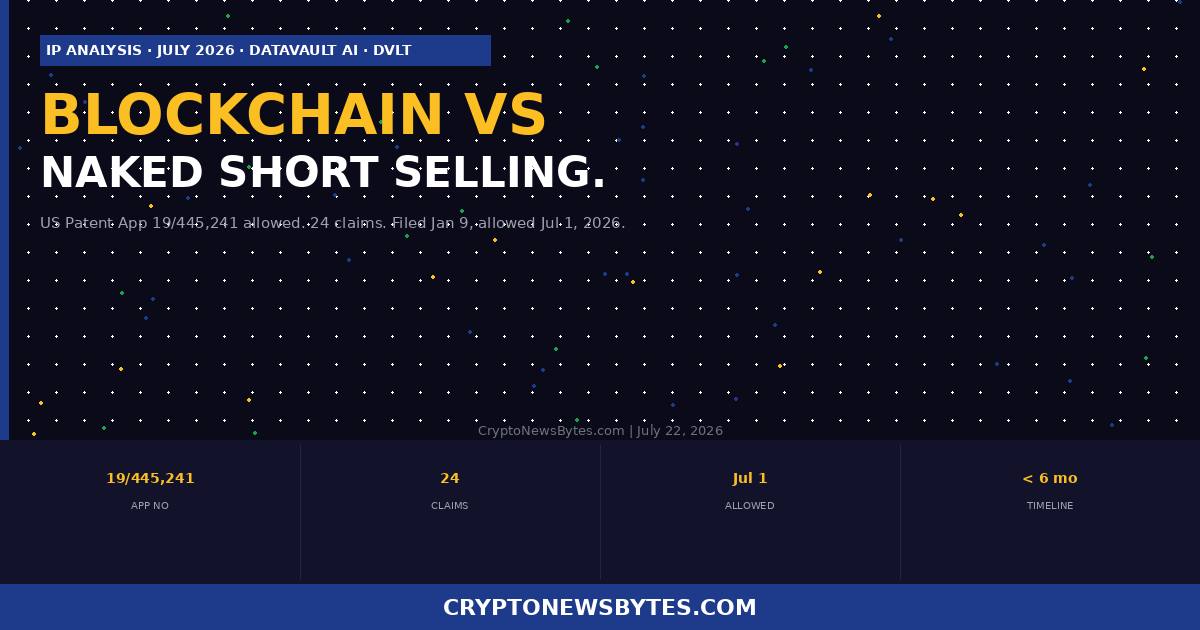 Datavault Ai Gets a Uspto Patent Allowance to Put Naked Short Selling on a Blockchain Here is What That Actually Means