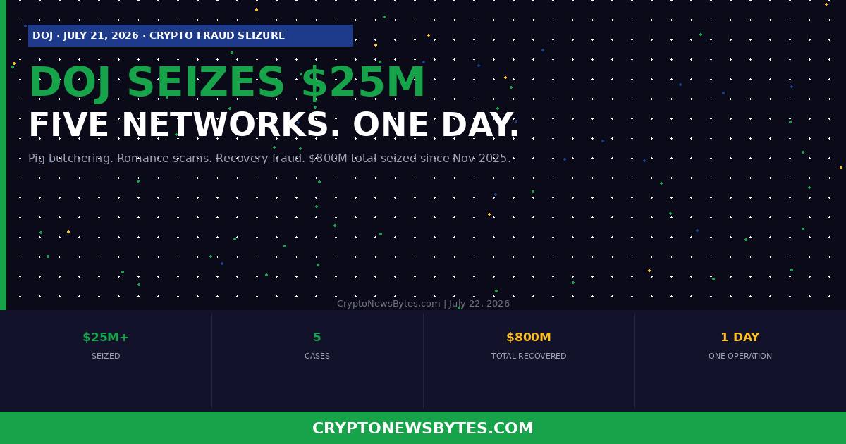 Doj Seizes M in Crypto from Five Fraud Networks in One Day
