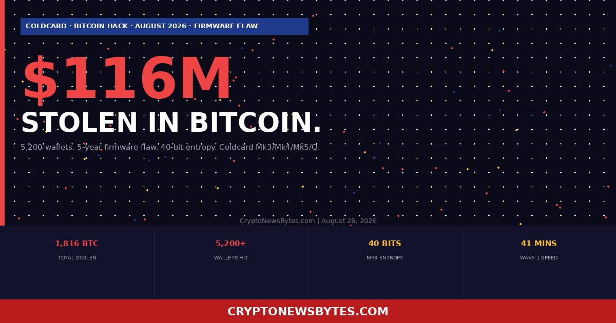 Coldcard Hardware Wallet Hack 6m in Bitcoin Stolen from 5200 Addresses Here is Exactly What Happened