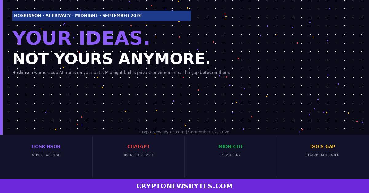 Hoskinson if You Share Ideas with Ai They Are Not Yours Anymore Midnight Fixes This