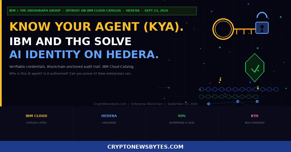 Ibm and Thg Partner to Bring Know Your Agent Identity to Ibm Cloud Via Hedera Blockchain