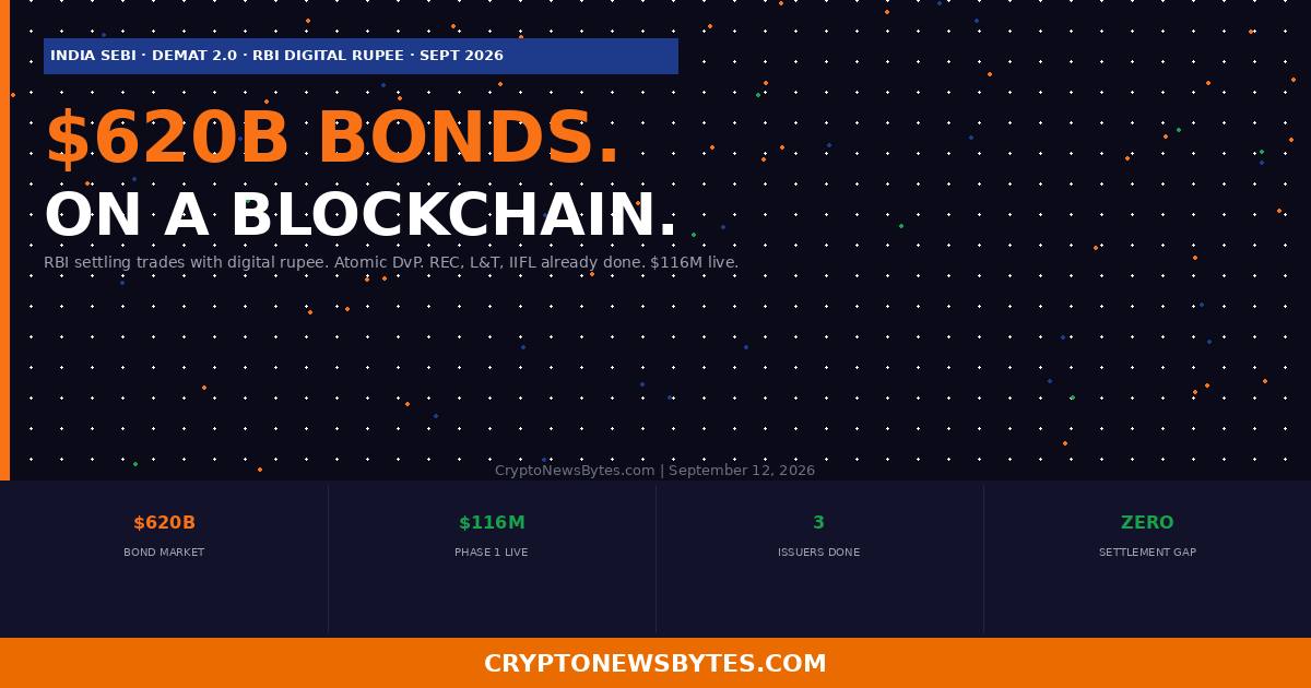 India Just Put 0 Billion of Corporate Bonds on a Blockchain and the Rbi is Settling Them