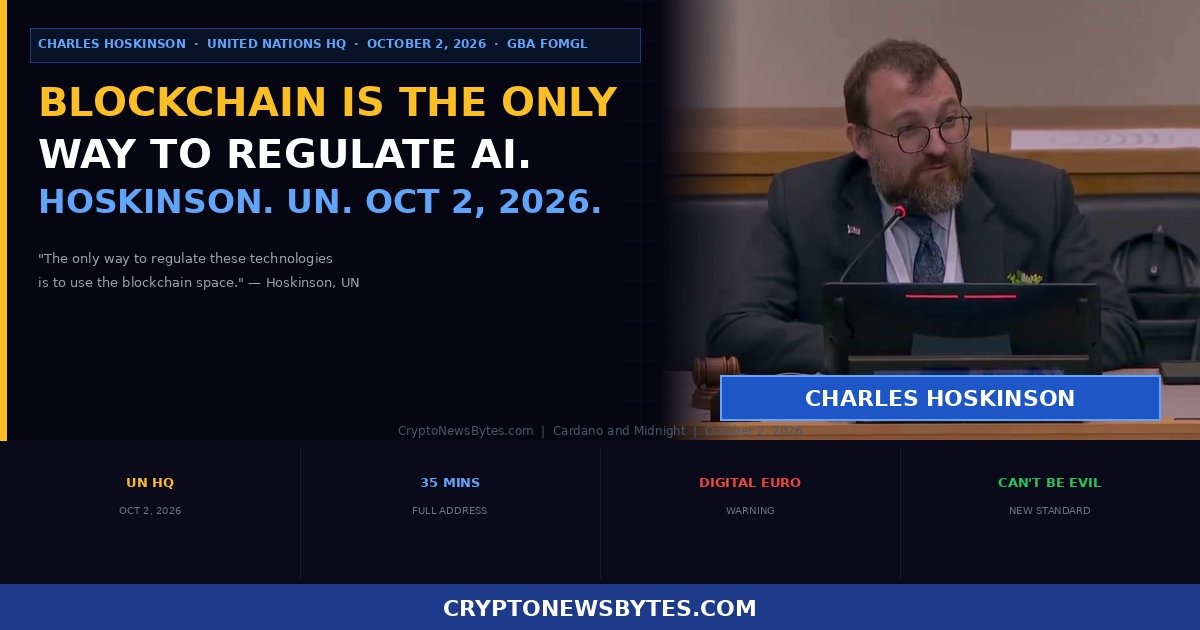 Hoskinson Un Speech Blockchain is the Only Way to Regulate Exponential Technology