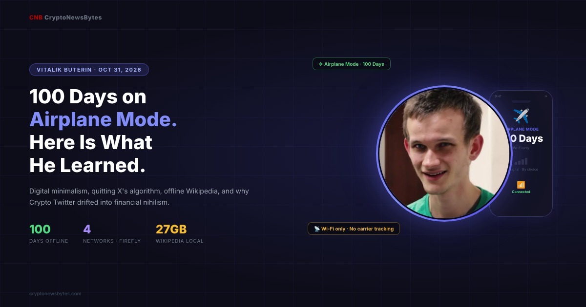 Vitalik Buterins Digital Minimalism Essay 100 Days on Airplane Mode Quitting Xs Algorithm and What Crypto Twitter Got Wrong